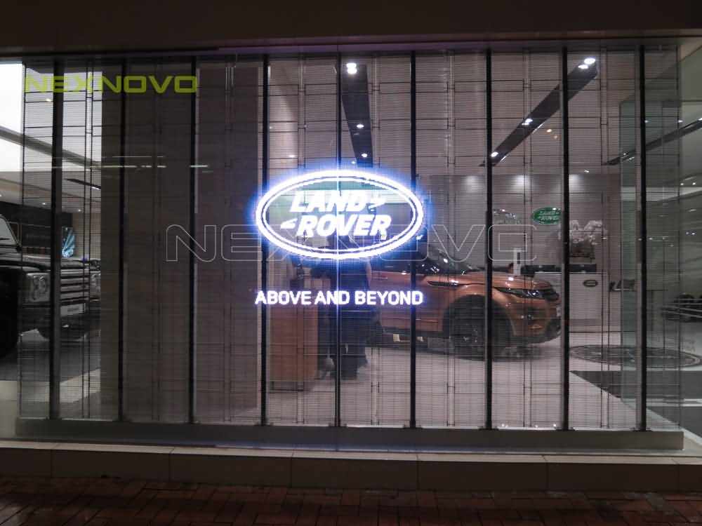 香港铜锣湾路虎Landrove4S店透明LED显示屏项目(图6)