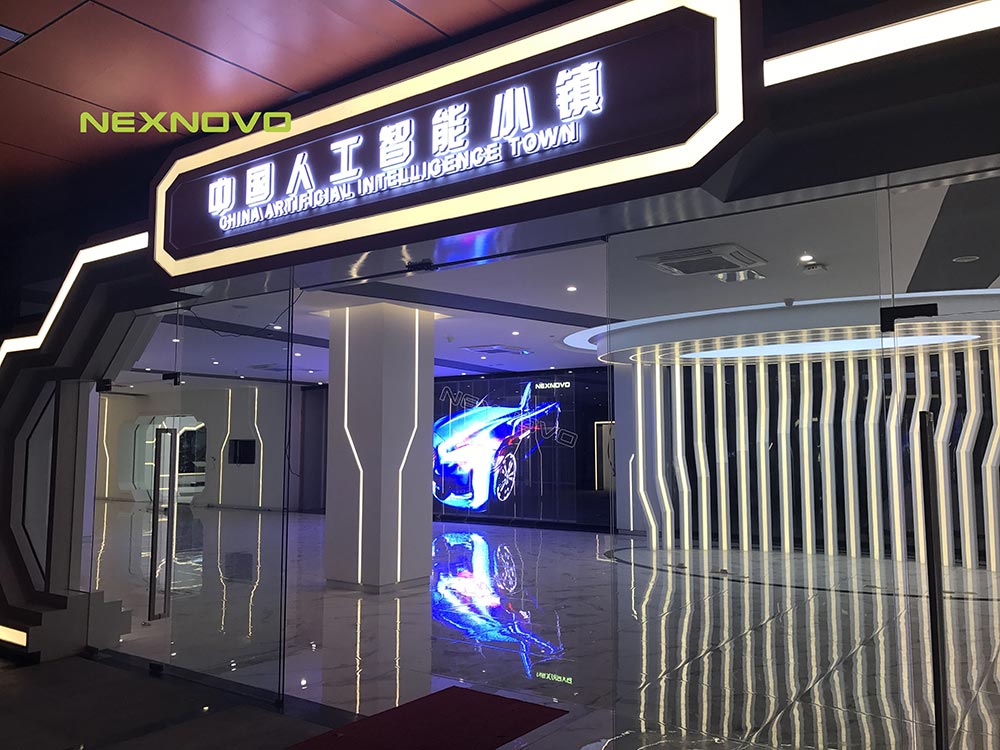 杭州中国人工智能小镇透明LED显示屏项目(图1)