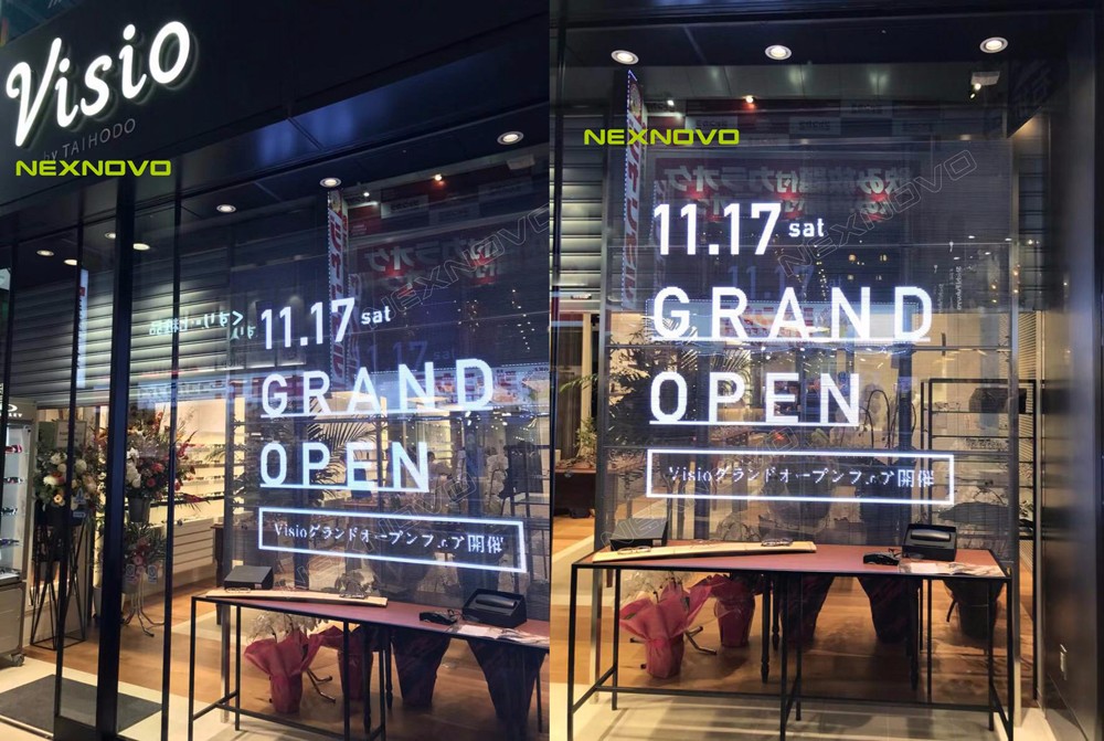 日本九州百年眼镜老店透明LED显示屏项目(图2)