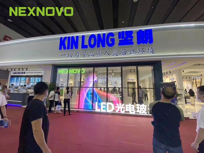晶泓LED光电玻璃屏，建博会大放异彩，燃爆展会现?。?图7)